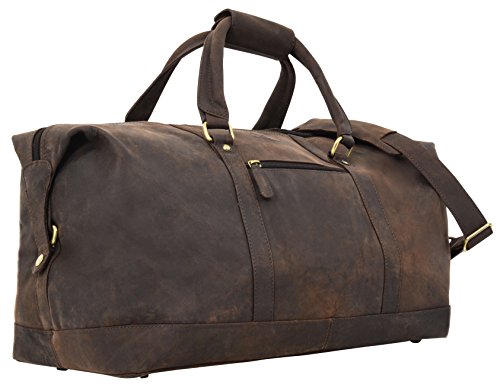 Sac de voyage bandoulière en cuir look vintage élégant, 50 (L) x 29 (H) x 25 (P) cm, Gusti cuir studio